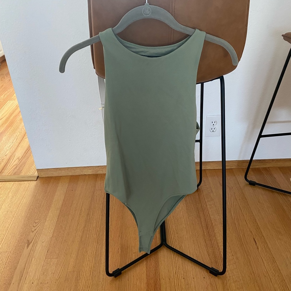 Zara green bodysuit high neck
